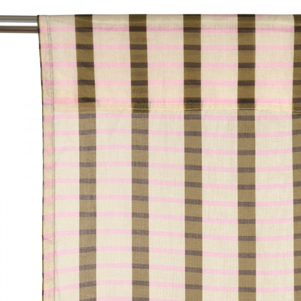 Rideau en voile de coton Wendy - Kaki pink mosaic