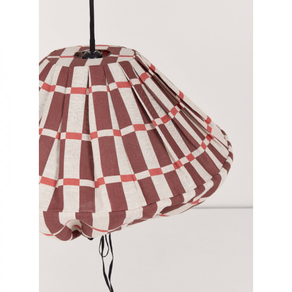 Abat-jour Yumi 50 cm en lin français - Maroon red mosaic