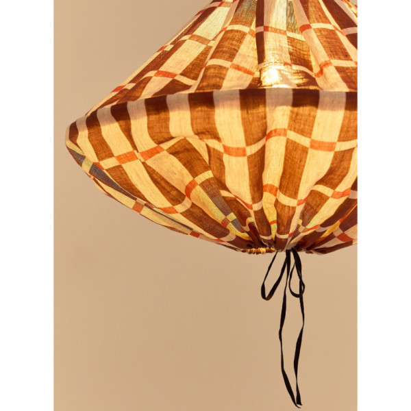 Abat-jour Yumi 50 cm en lin français - Maroon red mosaic