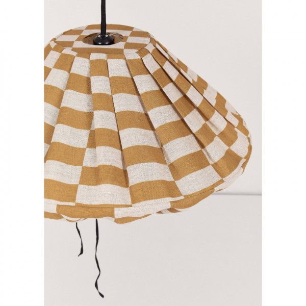 Abat-jour Yumi 50 cm en lin français - Mustard tiles