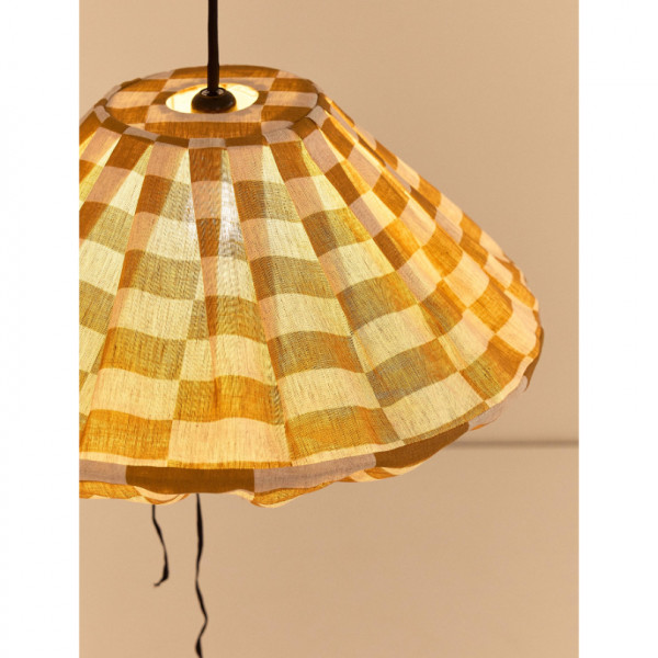 Abat-jour Yumi 50 cm en lin français - Mustard tiles