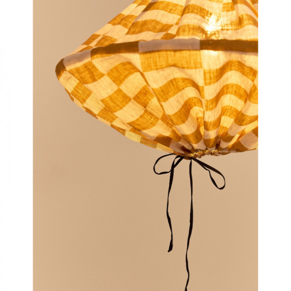 Abat-jour Yumi 50 cm en lin français - Mustard tiles