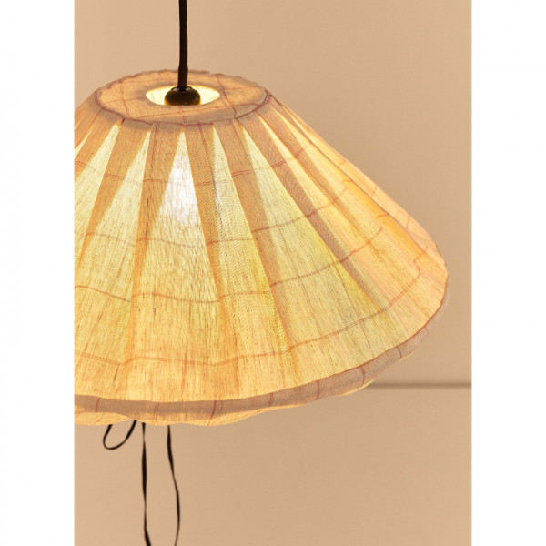 Abat-jour Yumi 50 cm en lin français - Carmine grid