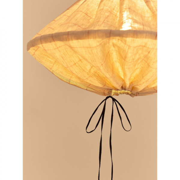 Abat-jour Yumi 50 cm en lin français - Carmine grid
