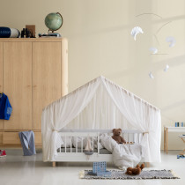 Ciel de lit pour lit cabane Wood Mini+ - Voilage blanc