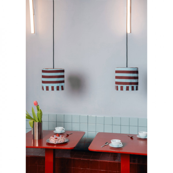 Abat-jour Linda 20 cm - Burgundy blue stripes