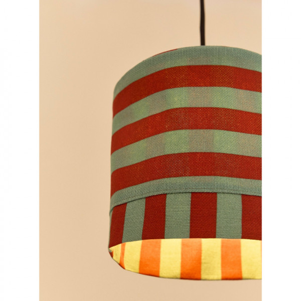 Abat-jour Linda 20 cm - Red teal green stripes
