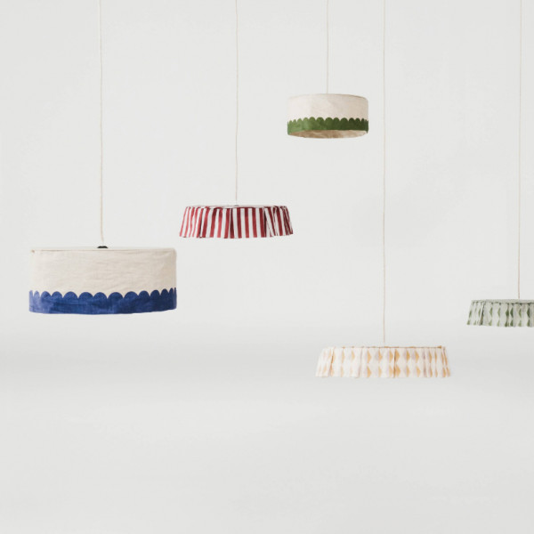 Abat-jour Vibes 40 cm - Turquoise stripes