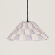 Abat-jour plissé Ava 50 cm - Blue ink checks