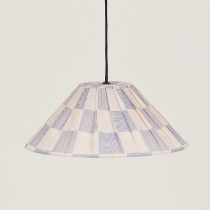 Abat-jour plissé Ava 50 cm - Blue ink checks
