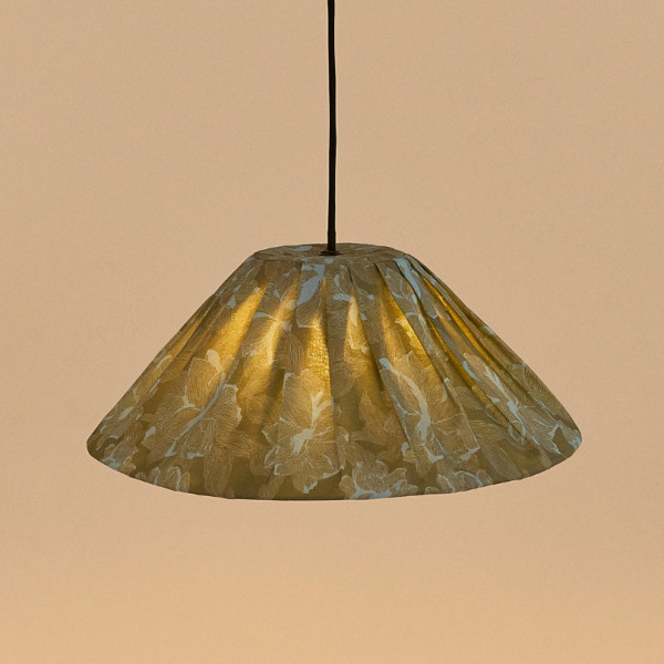 Abat-jour plissé Ava 50 cm - Green peonies