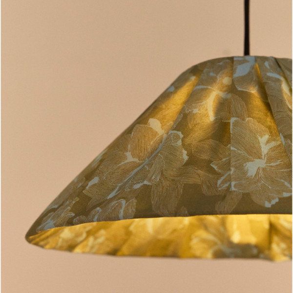 Abat-jour plissé Ava 50 cm - Green peonies