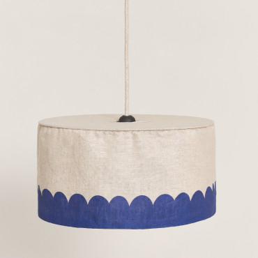 Abat-jour Vibes 40 cm en lin français - Blue