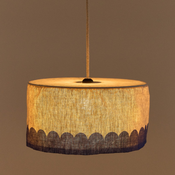 Abat-jour Vibes 40 cm en lin français - Blue