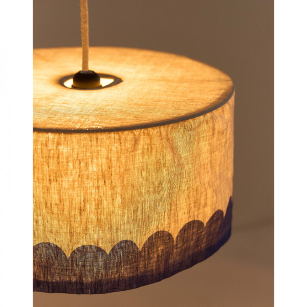 Abat-jour Vibes 40 cm en lin français - Blue