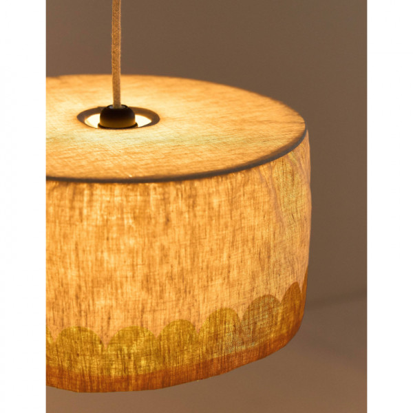 Abat-jour Vibes 40 cm en lin français - Moutarde