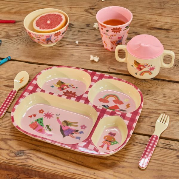 Assiette compartimentée mélamine - Super héroïne
