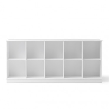 Bibliothèque Wood 5 x 2 horizontale - Blanc