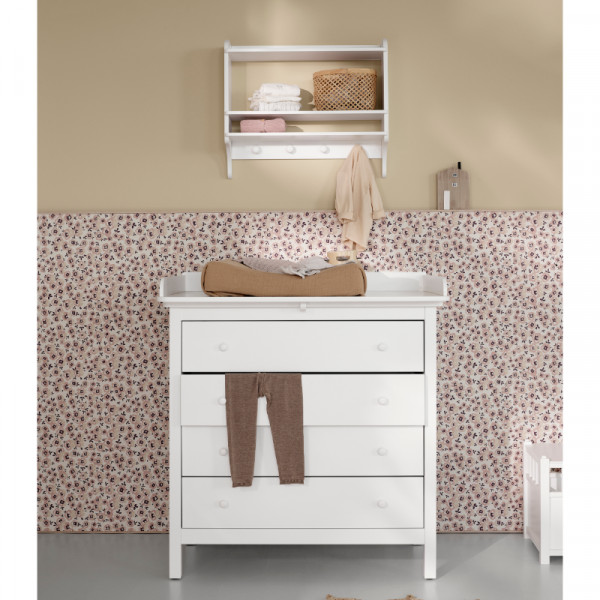 Etagère murale avec 4 patères - Seaside