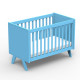 Lit bébé Madavin - pieds unis - Bleu azur