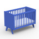 Lit bébé Madavin - pieds unis - Bleu marseille