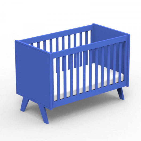 Lit bébé Madavin - pieds unis - Bleu marseille
