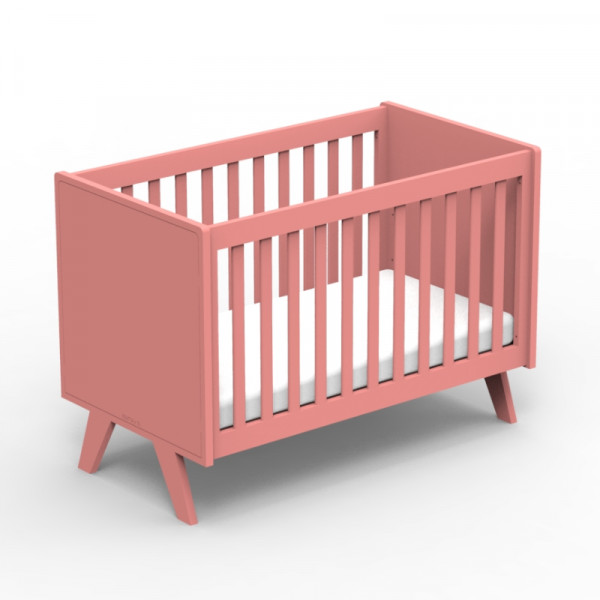 Lit bébé Madavin - pieds unis - Corail