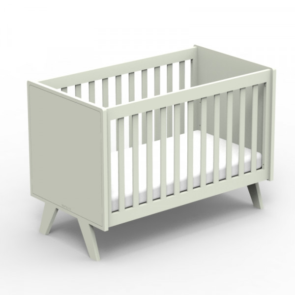 Lit bébé Madavin - pieds bouleau - Corail