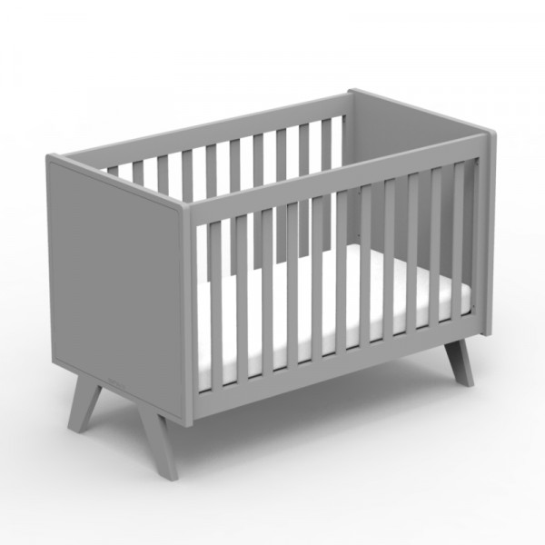 Lit bébé Madavin - pieds unis - Gris ciment