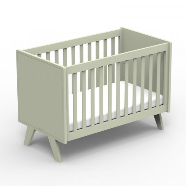 Lit bébé Madavin - pieds bouleau - Corail