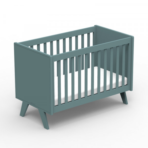 Lit bébé Madavin - pieds unis - Gris orage