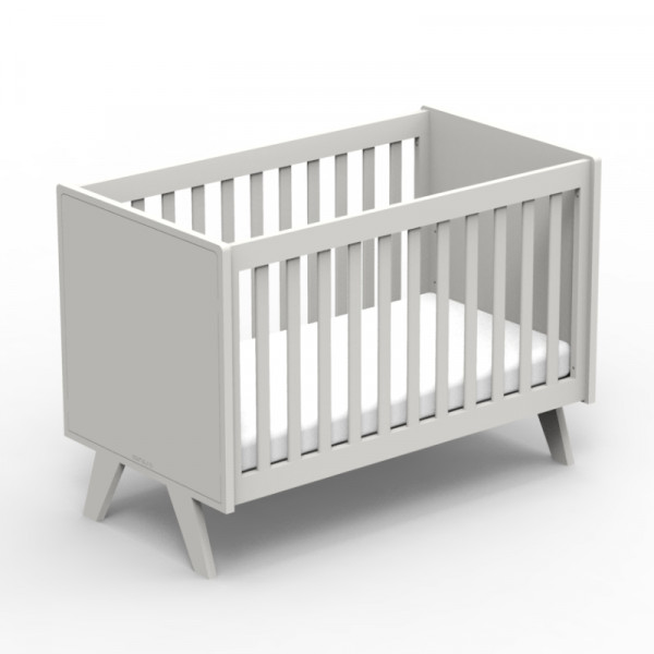 Lit bébé Madavin - pieds bouleau - Corail