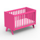 Lit bébé Madavin - pieds unis - Rose été