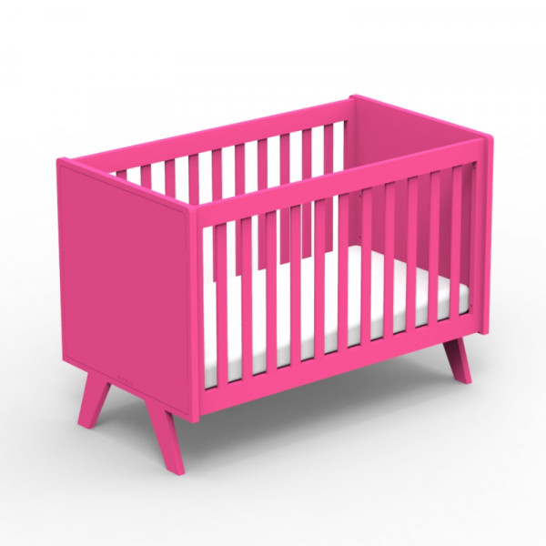 Lit bébé Madavin - pieds unis - Rose été