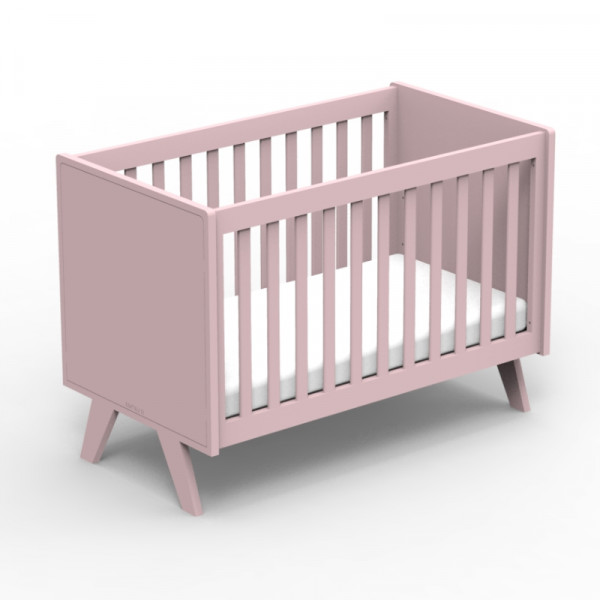 Lit bébé Madavin - pieds unis - Rose hiver