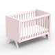 Lit bébé Madavin - pieds unis - Rose poudre