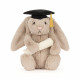 Peluche lapin Bashful avec son diplôme - Taupe