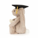 Peluche lapin Bashful avec son diplôme - Taupe