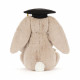 Peluche lapin Bashful avec son diplôme - Taupe
