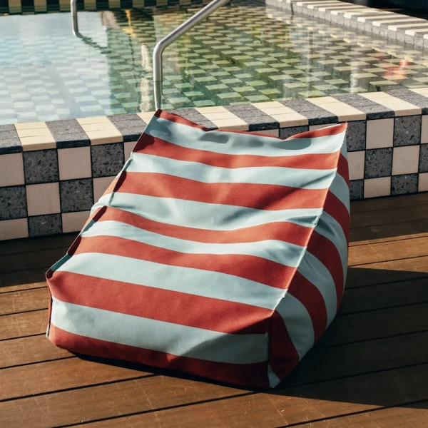 Pouf fauteuil d'extérieur Vibes - Toffee blue stripes