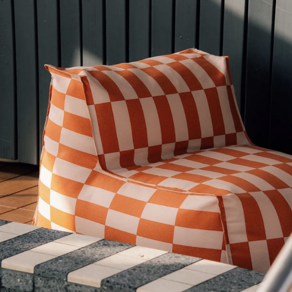 Pouf long d'extérieur adulte Matteo - Tangerine tiles