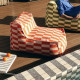 Pouf long d'extérieur adulte Matteo - Tangerine tiles