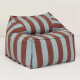 Pouf fauteuil d'extérieur adulte Lenny - Toffee blue stripes