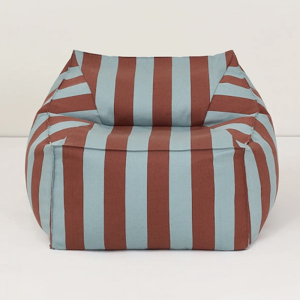Pouf fauteuil d'extérieur adulte Lenny - Toffee blue stripes