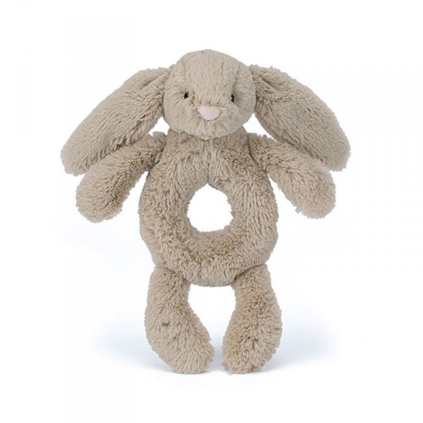 Hochet d'éveil lapin - Bashful grabber taupe