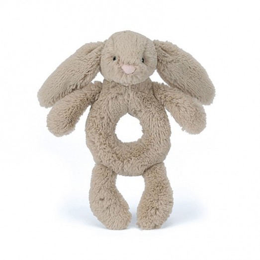 Hochet d'éveil lapin - Bashful grabber taupe