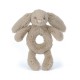 Hochet d'éveil grabber lapin Bashful - Taupe