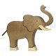 Figurine en bois - Eléphant trompe haute