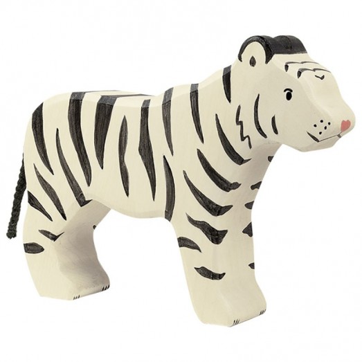 Figurine en bois - Tigre blanc