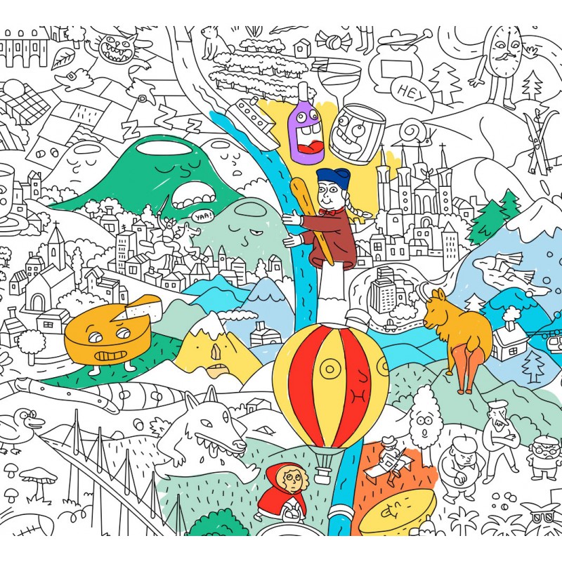 Poster à colorier - Animaux du monde